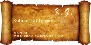 Kehrer Gilgames névjegykártya